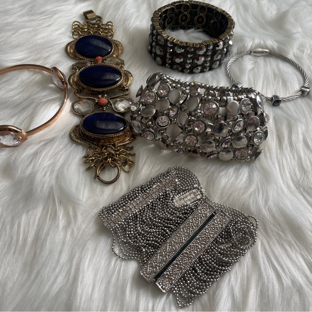 Elegant Silver and Gold Tone Bracelet Bundle